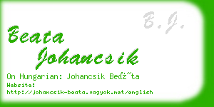 beata johancsik business card